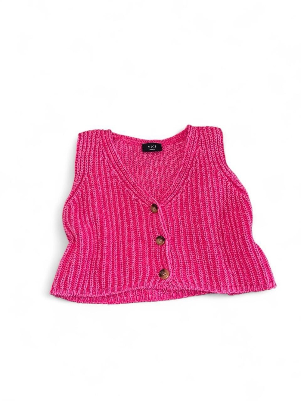 Vici Pink Cropped Sweater Vest